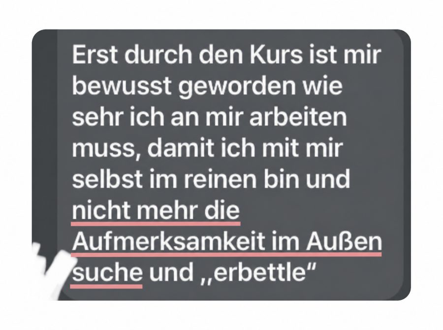 Testimonial: Erst durch den Kurs ist mir bewusst geworden…