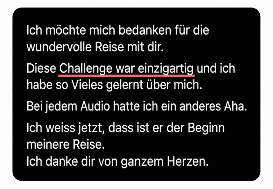 Testimonial: Diese Challenge war einzigartig.