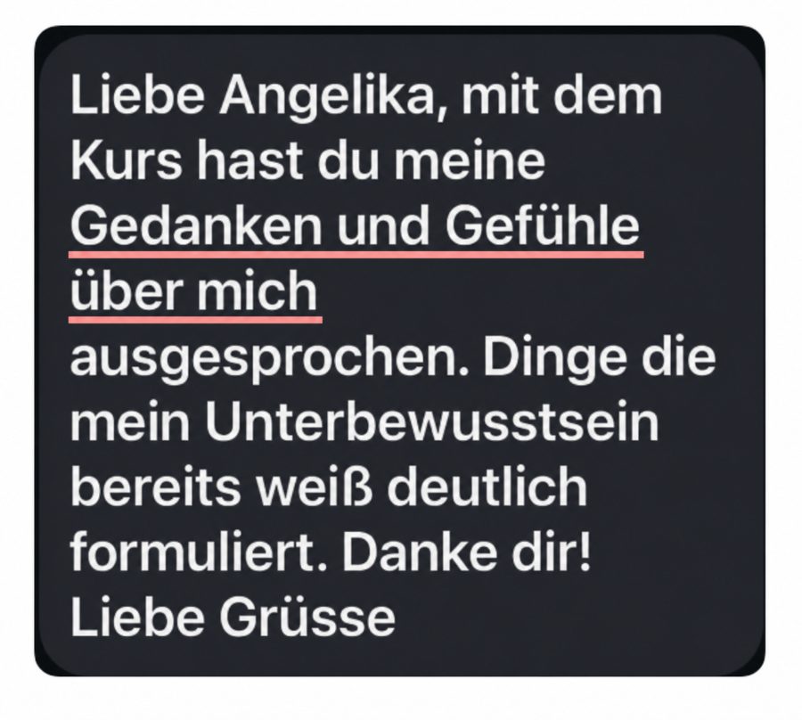 Testimonial: meine Gedanken und Gefühle deutlich formuliert
