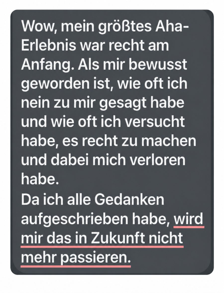 Testimonial: Wow, mein größtes Aha-Erlebnis…